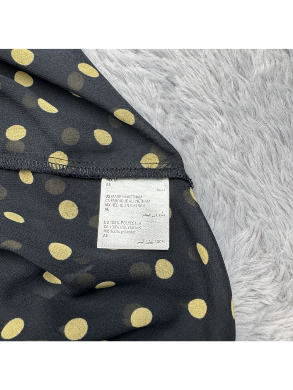 INC International Black Yellow Polka Dot Button-Up Sheer Blouse Women Size M NEW - Picture 13 of 13